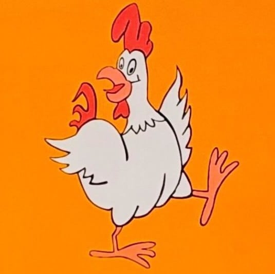 Hähnchen-Motiv auf dem Wagen